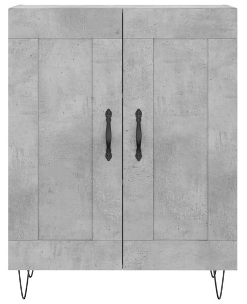 Betonszürke szerelt fa magasszekrény 69,5 x 34 x 180 cm