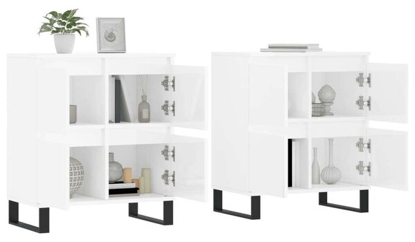 VidaXL Tálalószekrény - 2 db - Fehér Magasfényű - 120x35x70 cm