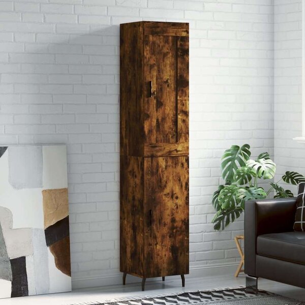 VIDAXL Fa Magasszekrény - Füstös Tölgy - 34,5x34x180 cm