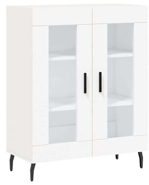 Modern Vitrine Szekrény - Fehér Fa - 69,5x34x180 cm