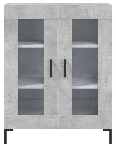 Betonszürke szerelt fa magasszekrény 69,5 x 34 x 180 cm