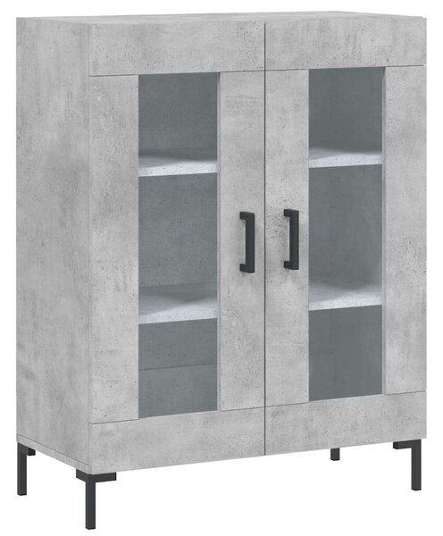 Betonszürke szerelt fa magasszekrény 69,5 x 34 x 180 cm