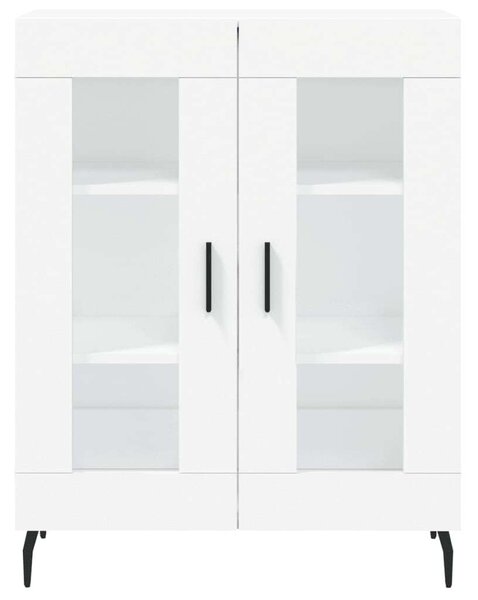 Modern Vitrine Szekrény - Fehér Fa - 69,5x34x180 cm