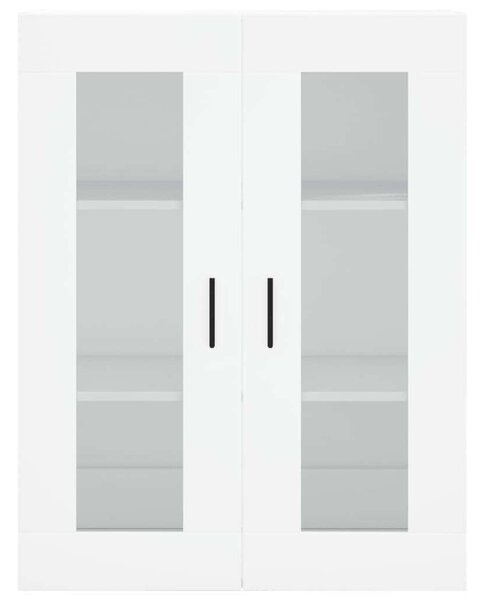 Modern Vitrine Szekrény - Fehér Fa - 69,5x34x180 cm