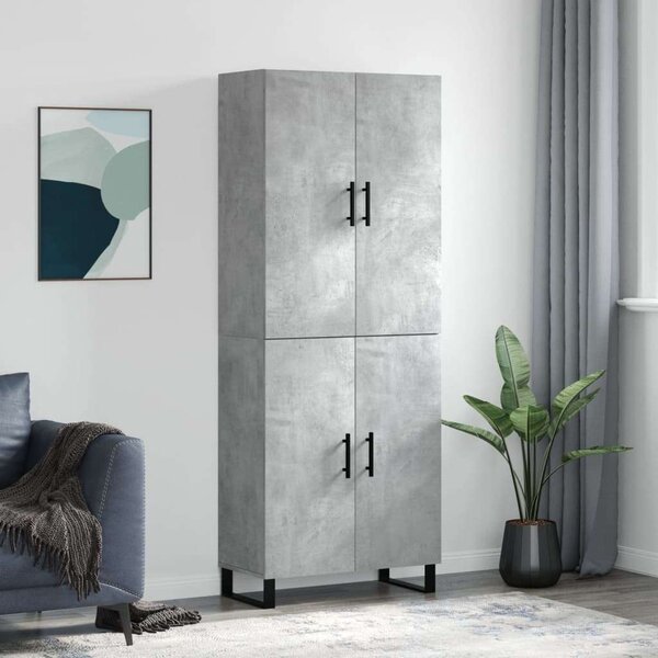 Modern Magas Szekrény - Beton Szürke - 180 cm