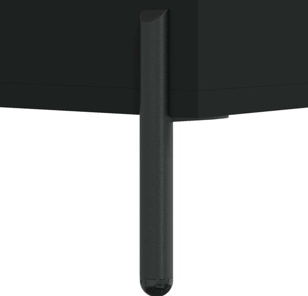 Fekete szerelt fa magasszekrény 69,5x32,5x180 cm
