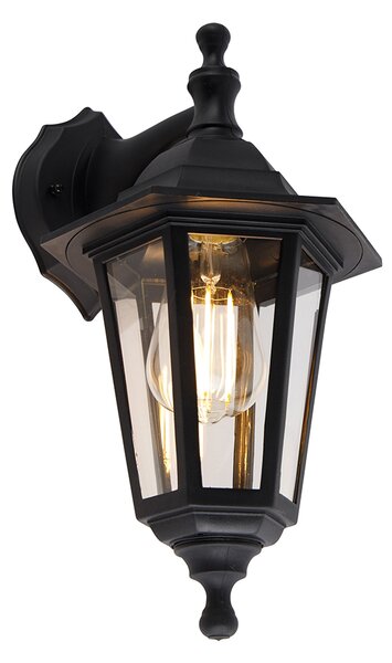 Okos kültéri fali lámpa fekete IP44 WiFi-vel ST64 - New Haven