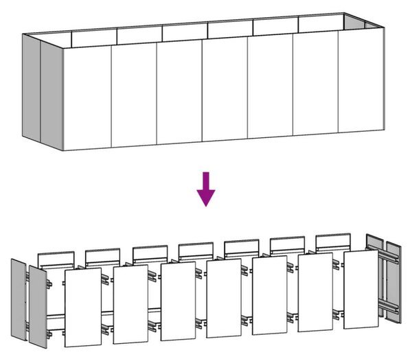 VidaXL Corten Acél Magaságyás - 280x80x80 cm