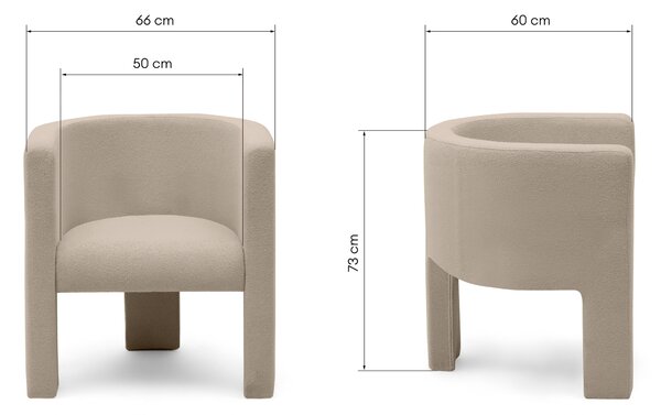 Bézs design szék MILU Loop 04