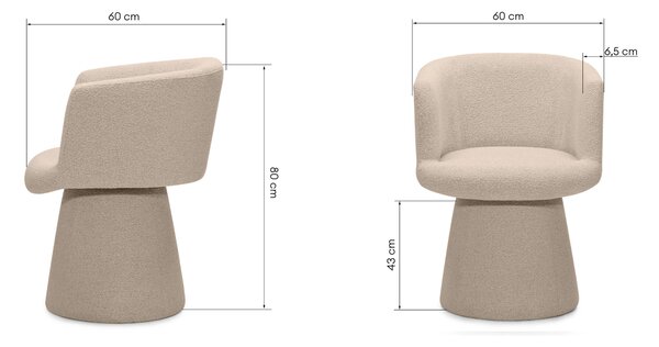 Forgatható design szék YATO, bézs Loop 04