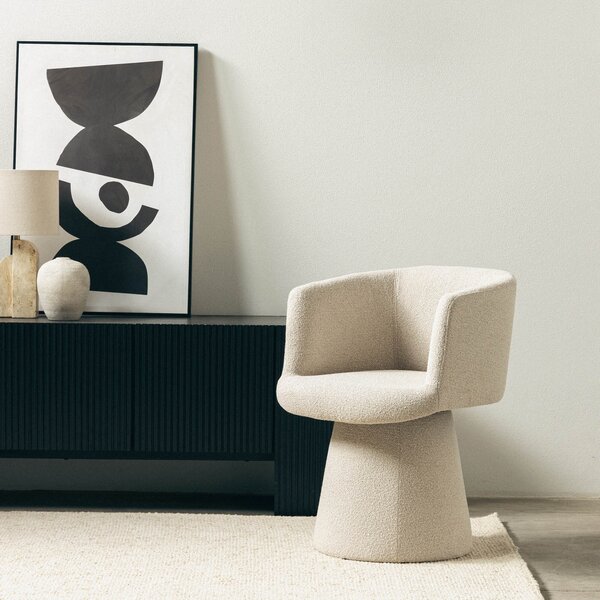 Forgatható design szék YATO, krémszínű Loop 02