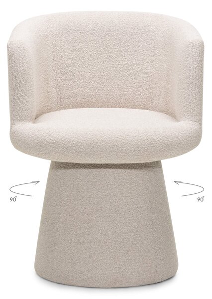 Forgatható design szék YATO, krémszínű Loop 02