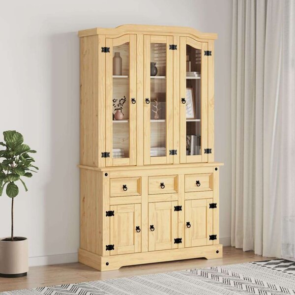 VidaXL Corona Tömörfa Tálalószekrény - 112x43x196 cm