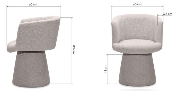 Forgatható design szék YATO, szürke-bézs Loop 06