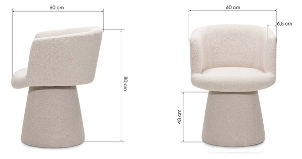 Forgatható design szék YATO, krémszínű Loop 02