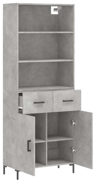 Modern Magas Szekrény - Beton Szürke - 180 cm