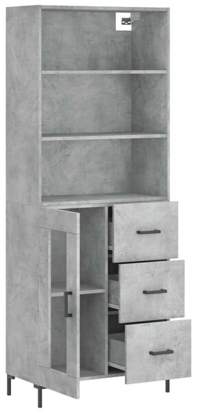 Modern Magas Szekrény - Betonszürke - 69,5x34x180 cm