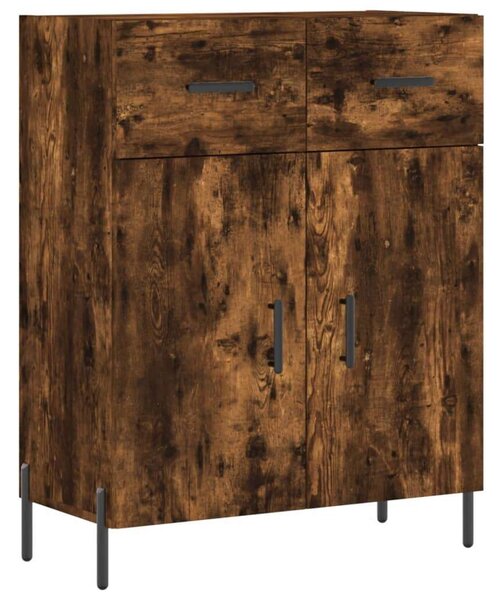 Füstös tölgy színű szerelt fa magasszekrény 69,5 x 34 x 180 cm