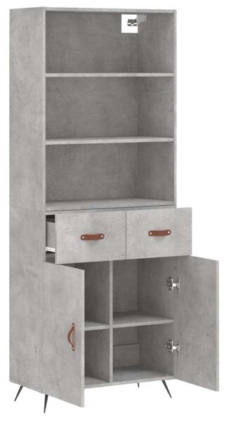 Modern Magas Szekrény - Betonszürke - 180 cm