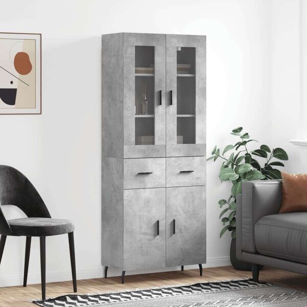 Modern Magas Szekrény - Betonszürke - 180 cm