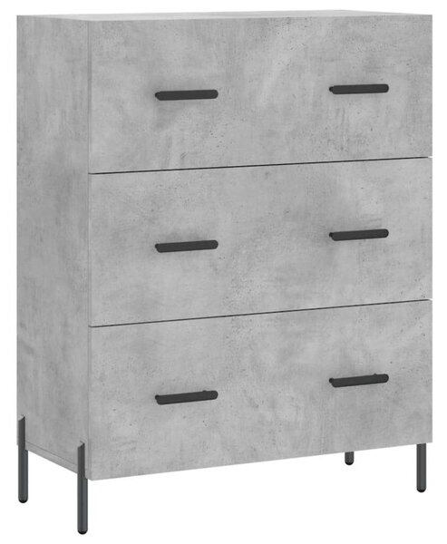 Betonszürke szerelt fa magasszekrény 69,5 x 34 x 180 cm