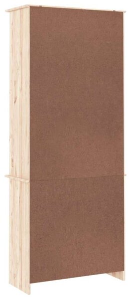 Alta tömör fenyőfa üvegvitrin 77x35x186,5 cm