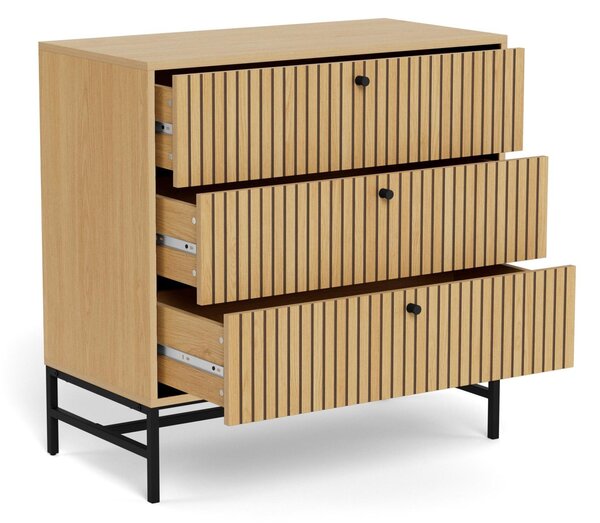 Komód Norsica Levala 100, Laminált forgácslap, 80x81x40cm, Világos tölgy
