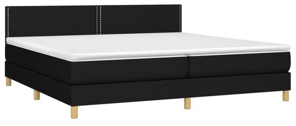 VidaXL Fekete Szövet Ágy Matraccal - 200x200 cm