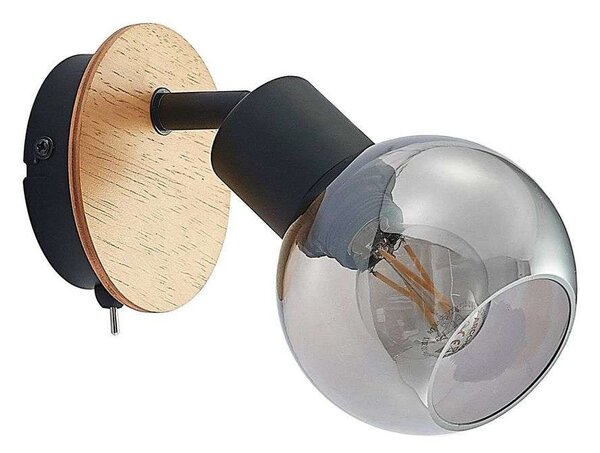 Lindby - Eridia Fali Lámpa Black/Wood - Lampemesteren