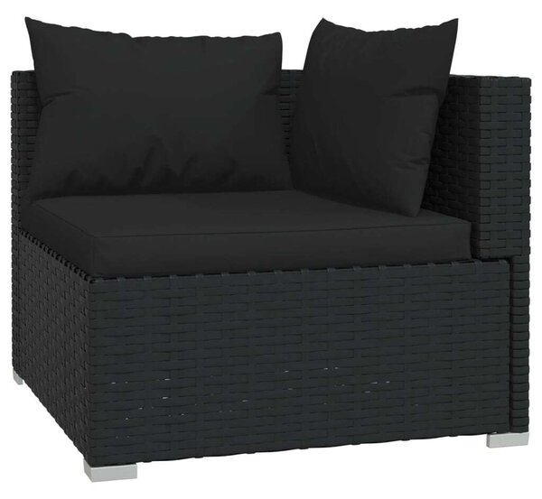 Polyrattan Kerti Ülőgarnitúra - 6 részes - Fekete
