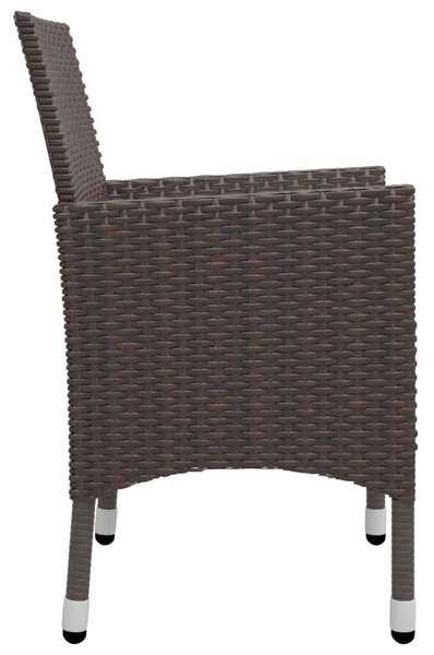 Polyrattan Kerti Étkezőgarnitúra - 9 részes - Barna