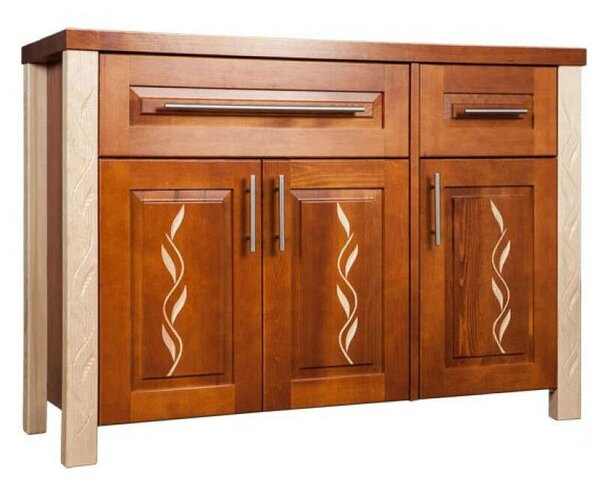 Amanda 3 ajtós 2 fiókos faragott fenyő Komód