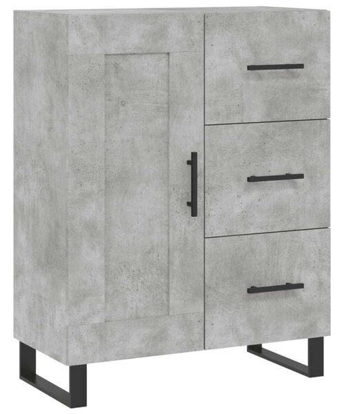 Betonszürke szerelt fa magasszekrény 69,5 x 34 x 180 cm