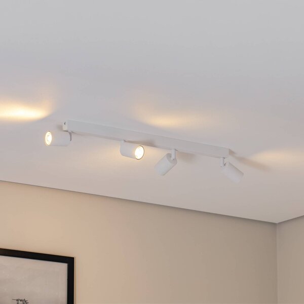 TK Lighting Mennyezeti spotlámpa Top, fehér, 83 cm, 4 izzós, fém, GU10, dimmelhető, Fehér / opál, Nappali / Étkező, fém, Modern