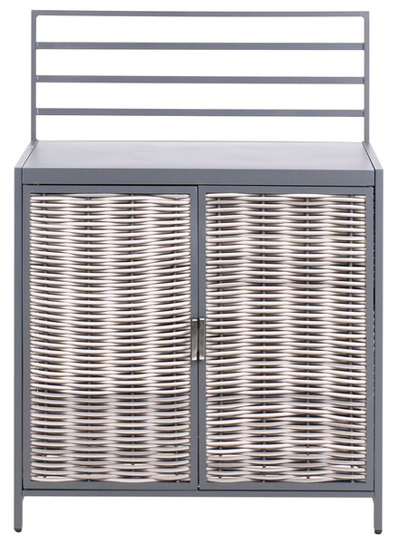 Négydarabos kültéri konyhaszett mosogatóval MIRADOR PE Rattan Szürke