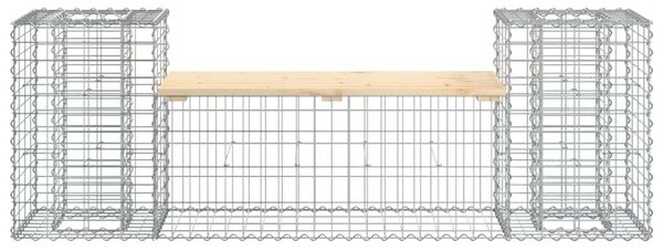 Gabion Kertpad - Fenyőfa Ülőlappal - 183cm