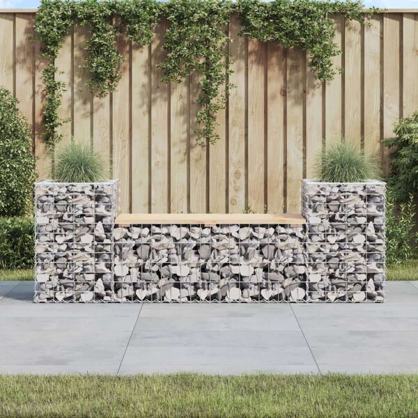 Gabion Kertpad - Fenyőfa Ülőlappal - 183cm