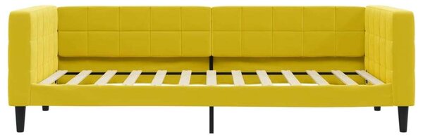 VidaXL sárga bársony heverő matraccal 90 x 200 cm