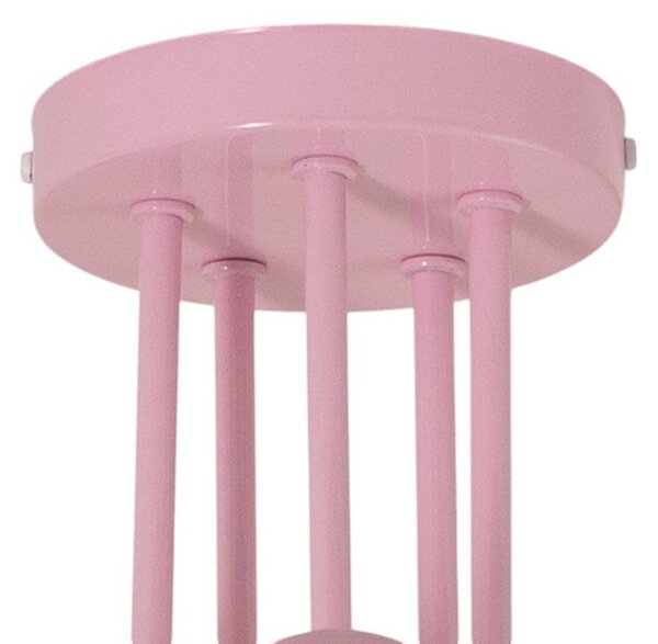 HELAM Oxford mennyezeti világítás, világos rózsaszín, Ø 47 cm, fém, 5 izzós, dimmelhető, Lila / pink / rózsaszín, Nappali / Étkező, fém