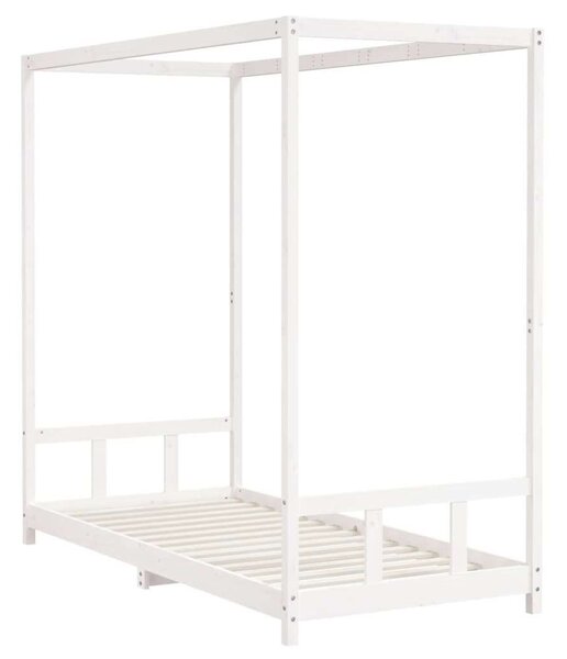 VidaXL fehér gyerek tömör fenyőfa ágykeret 90 x 200 cm