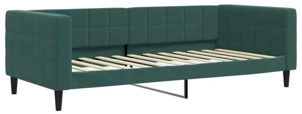 VidaXL sötétzöld bársony heverő matraccal 90 x 200 cm