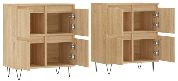VidaXL Sonoma Tölgy Fa Tálalószekrény - 2 db - 120x35x70 cm