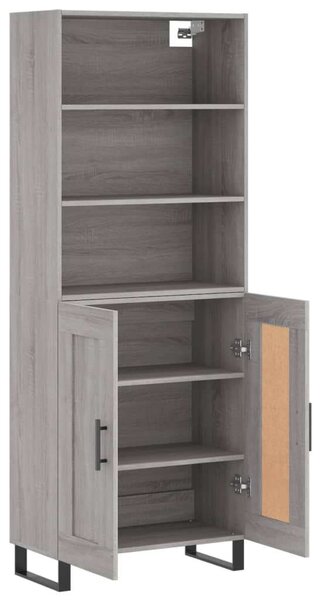 Szürke sonoma szerelt fa magasszekrény 69,5 x 34 x 180 cm