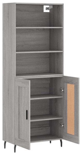 Szürke sonoma szerelt fa magasszekrény 69,5 x 34 x 180 cm