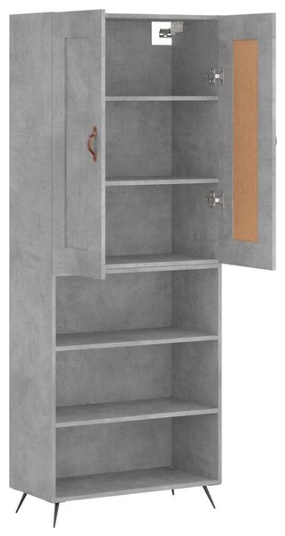 VIDAXL Magasszekrény - Betonszürke - 69,5x34x180 cm