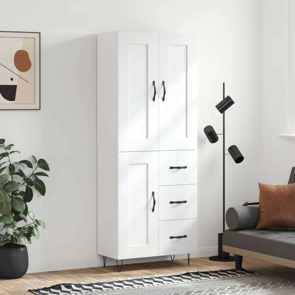 VidaXL Fehér Fa Magasszekrény - 69,5x34x180 cm