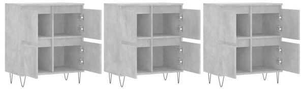 VidaXL Tálalószekrény Szett - 3 db - Betonszürke - 180x35x70cm