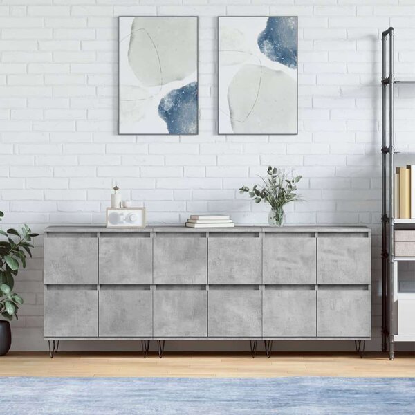 VidaXL Tálalószekrény Szett - 3 db - Betonszürke - 180x35x70cm