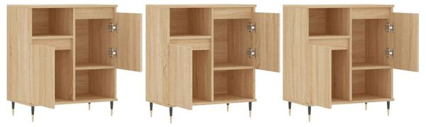 3 db Sonoma Tölgyfa Tálalószekrény Szett - Modern Design