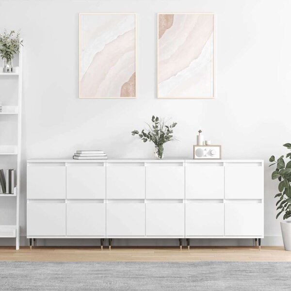 VidaXL 3 db Fehér Tálalószekrény - 180x35x70 cm